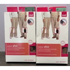Mediven Plus Calf 20-30 Compression Stockings Size VI Beige Closed Toe 19806 New